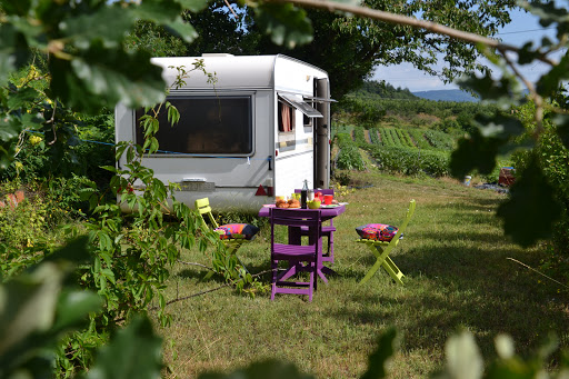 Le camping la ferme aux cerisiers vous acceuille dans une nature préservée auc oeur du Parc Naturel Regional du Pilat avec Roulotte